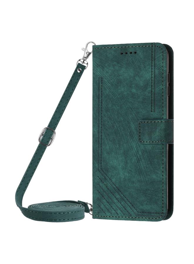 S-TOP Case For Honor X7c 4G / 200 Smart Skin Feel Stripe Pattern Leather Phone Case with Lanyard - Image 2