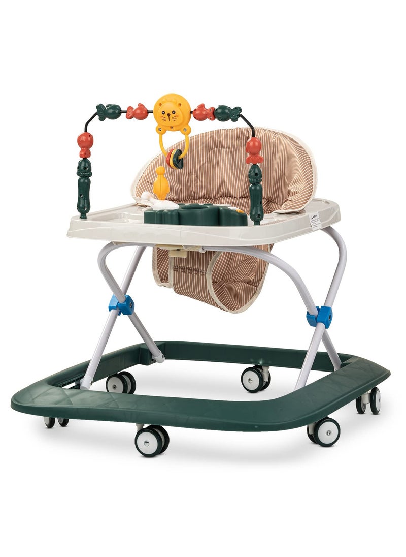 BABYCARA Baby Walker with 3 Height Adjustable & Tray Multi-Function Anti-Rollover Foldable and Musical Toy Bar for 6-18 Months  - Image 1