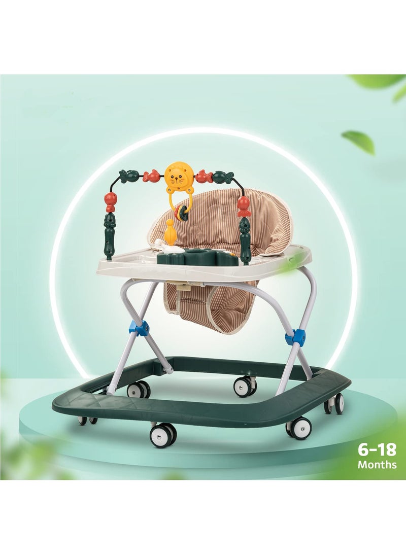 BABYCARA Baby Walker with 3 Height Adjustable & Tray Multi-Function Anti-Rollover Foldable and Musical Toy Bar for 6-18 Months  - Image 2