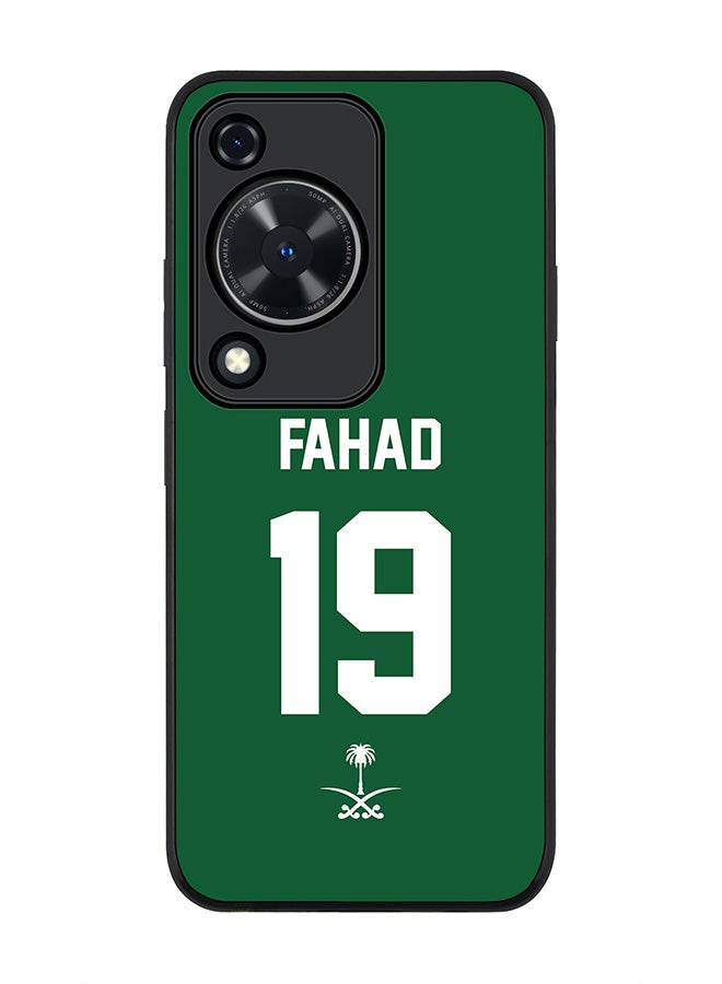 Stylizedd Rugged Black edge case for Huawei nova Y72 / Huawei Enjoy 70 4G, Slim fit Flexible Thin Cover - Football Team - Saudi Arabia, Player Name - Fahad - Image 1