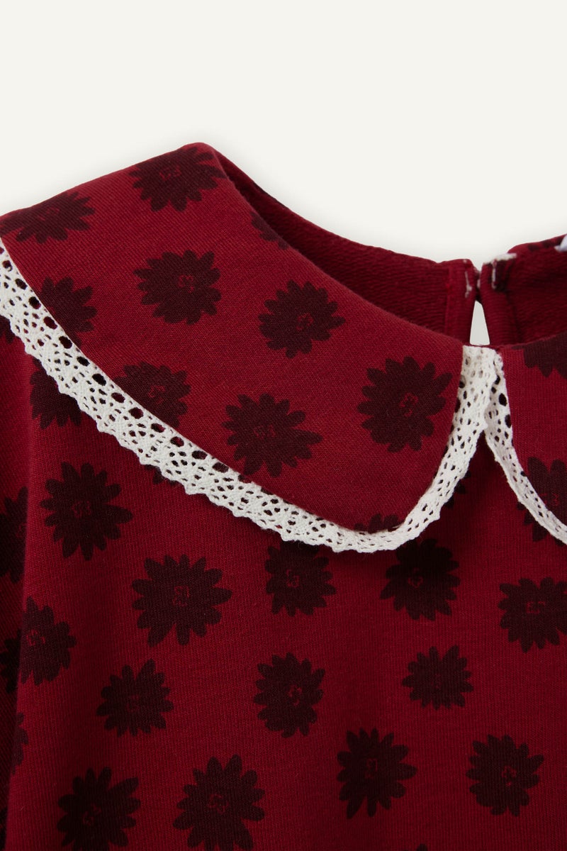 ديفاكتو سويت شيرت بناتي فلورال قصة عادية - Image 2