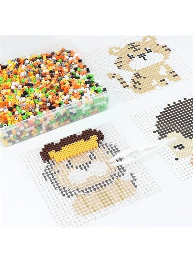 هالامودو Fuse Beads Kit, 5000 PCS 5mm Bead 15 Patterns Melty Fusion Beads Arts and Crafts Pearler Set Gifts for Kids,  Easter Gifts for Kids (Animal) - Image 3
