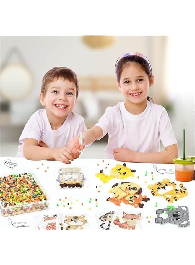 هالامودو Fuse Beads Kit, 5000 PCS 5mm Bead 15 Patterns Melty Fusion Beads Arts and Crafts Pearler Set Gifts for Kids,  Easter Gifts for Kids (Animal) - Image 4