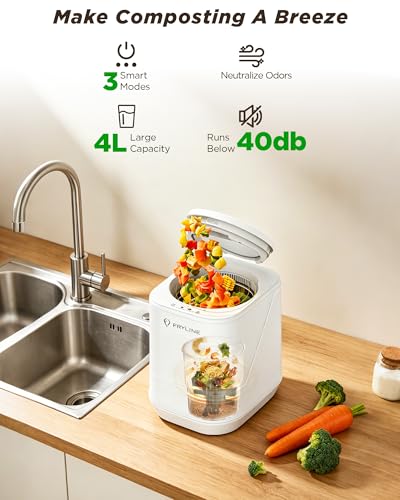 FRYLINE 4L Electric Composter for Kitchen, Smart Countertop Compost Bin, Odorless | Low Noise | Auto-Cleaning | Turn Food Waste into Fertilizer Composter Home Indoor Fertilizer Machine - Image 4