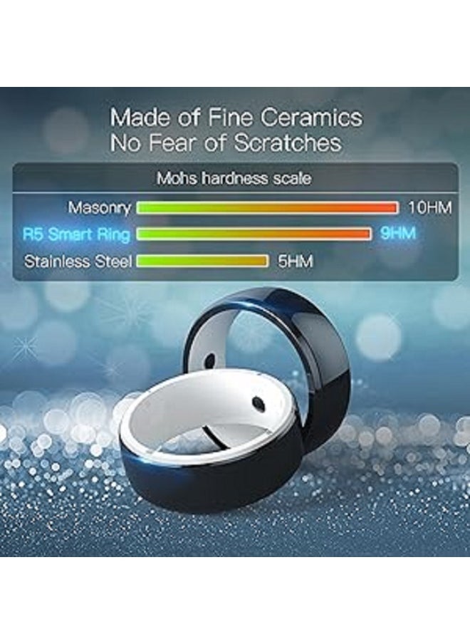 General Smart Ring R5 Newest Intelligent Wearable Device Build-in 6 RFID Cards 128GB Wireless Disk Sharing 2 Health Stones NFC Functions for iPhone Android Size: L (Perimeter longer than 63mm, Diameter 20mm)  - Image 5