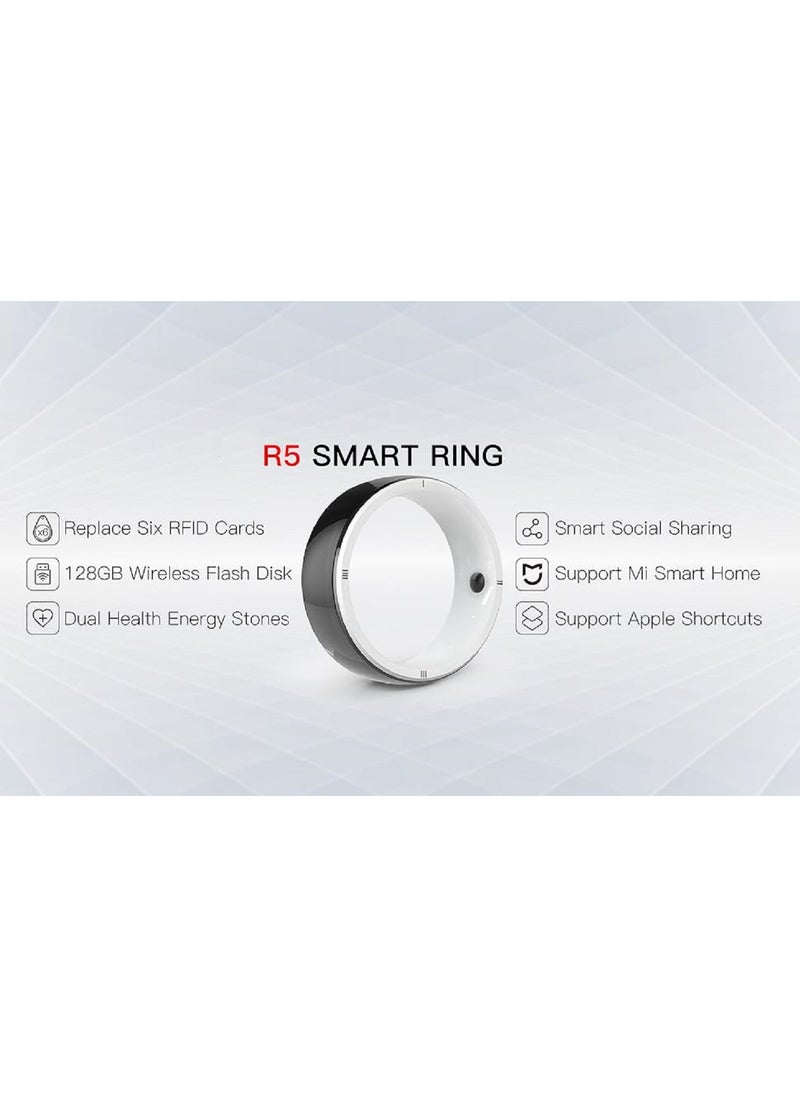 General Smart Ring R5 Newest Intelligent Wearable Device Build-in 6 RFID Cards 128GB Wireless Disk Sharing 2 Health Stones NFC Functions for iPhone Android Size: L (Perimeter longer than 63mm, Diameter 20mm)  - Image 3
