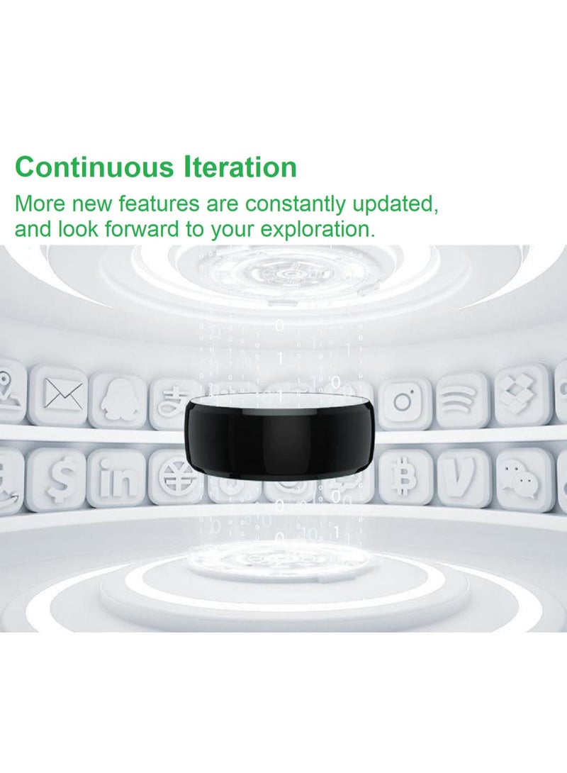 Smart Ring R5 Newest Intelligent Wearable Device Build-in 6 RFID Cards 128GB Wireless Disk Sharing 2 Health Stones NFC Functions for iPhone Android Size: L (Perimeter longer than 63mm, Diameter 20mm)