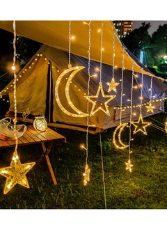 Generic Star Moon Led Curtain Garden String Light EID Mubarak Ramadan Decorations for Home 2025 Warm Yellow Glow for Cozy Decor  - Image 2