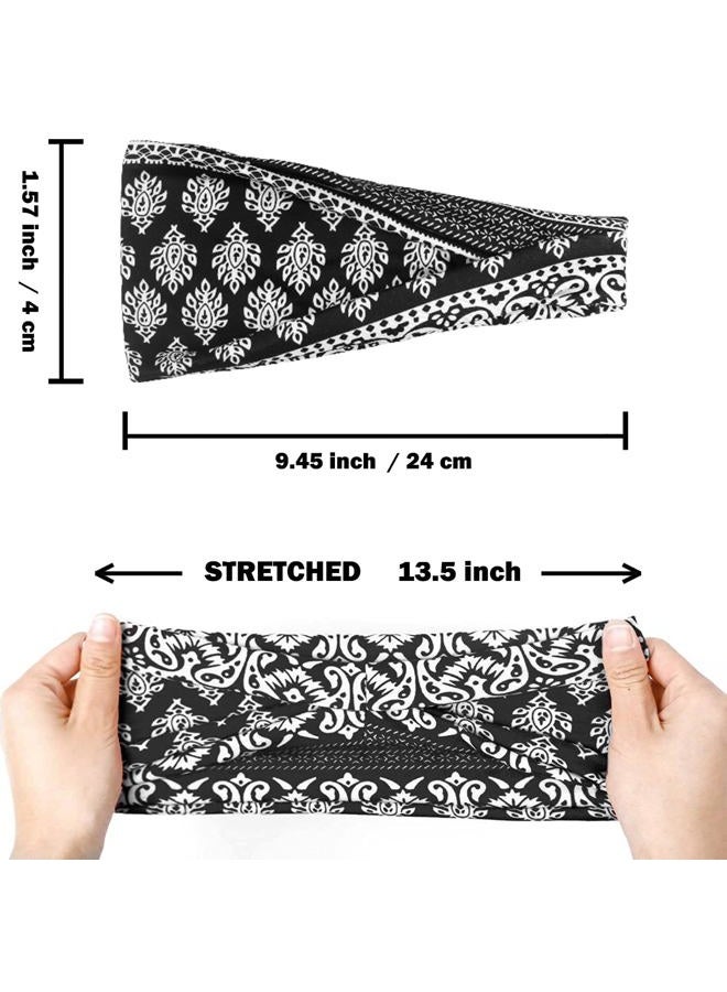 IVARYSS Headbands for Women, Non-Slip, Premium Stretchy Head Bands Hair Accessories,Wear for Yoga, Fashion, Working Out, Travel or Running, 6 Pack, Boho  - Image 4