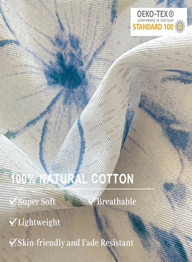 EAVD Cotton Duvet Cover King Size Floral Print Duvet Cover Soft Chic Shabby Garden Colorful Floral Bedding Set with 2 Pillowcases Fresh Spring Botanical Comforter Cover with Zipper Closure - Image 5