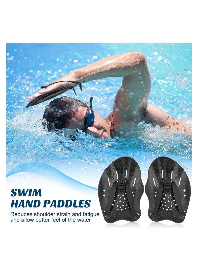 Y&D 2 Pair Contour Swim Paddles Hand Training with Adjustable Straps Swimming for Women Men and Children Professional Accessories  - Image 2