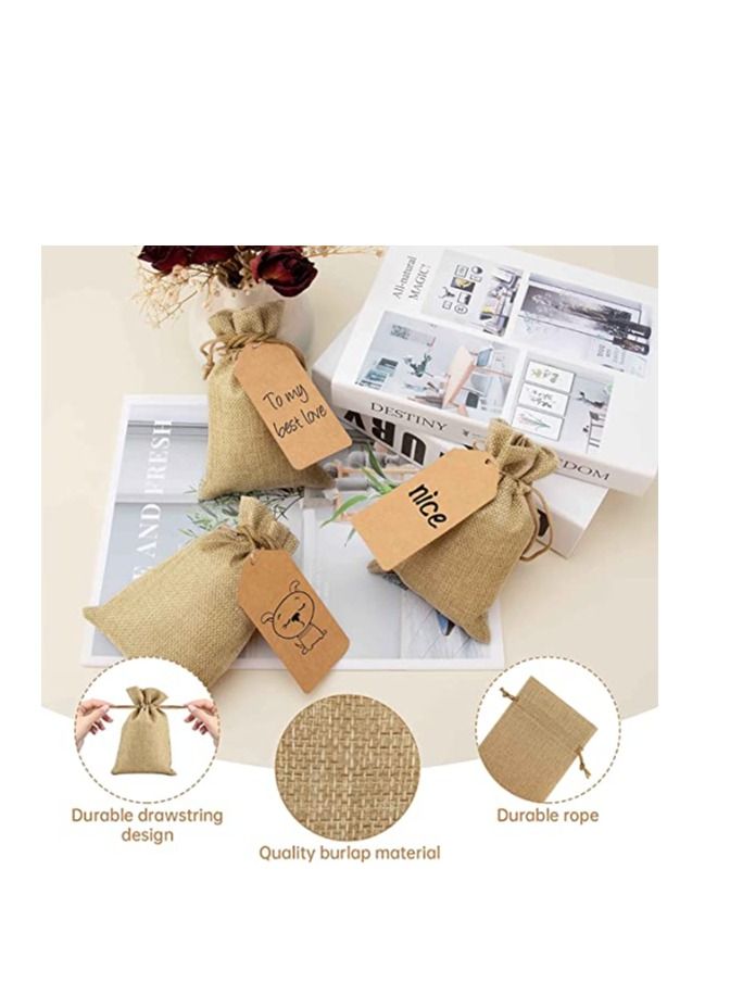 Burlap Drawstring Reusable 10Pcs Of Gift Bags Candy Bags For Party Favors Supplies 7 x 10cm / 2.8" x 3.5" - Image 4