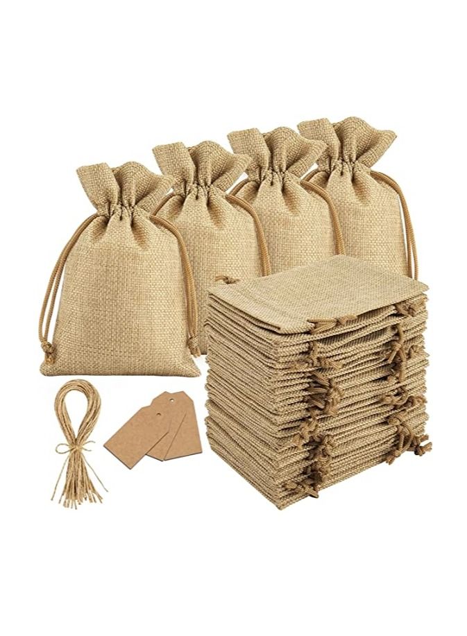 Burlap Drawstring Reusable 10Pcs Of Gift Bags Candy Bags For Party Favors Supplies 7 x 10cm / 2.8" x 3.5" - Image 1