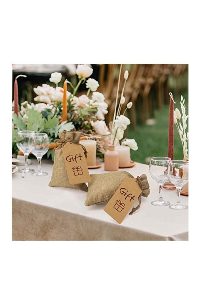 Burlap Drawstring Reusable 10Pcs Of Gift Bags Candy Bags For Party Favors Supplies 7 x 10cm / 2.8" x 3.5" - Image 3