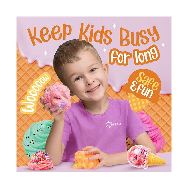 Essen Ice Cream Slime Kit, Versatile Slime Designs, Encourages Learning, Reusable and Clean Fun, 7 Years+, Multicolor - 33 Pieces - Image 5