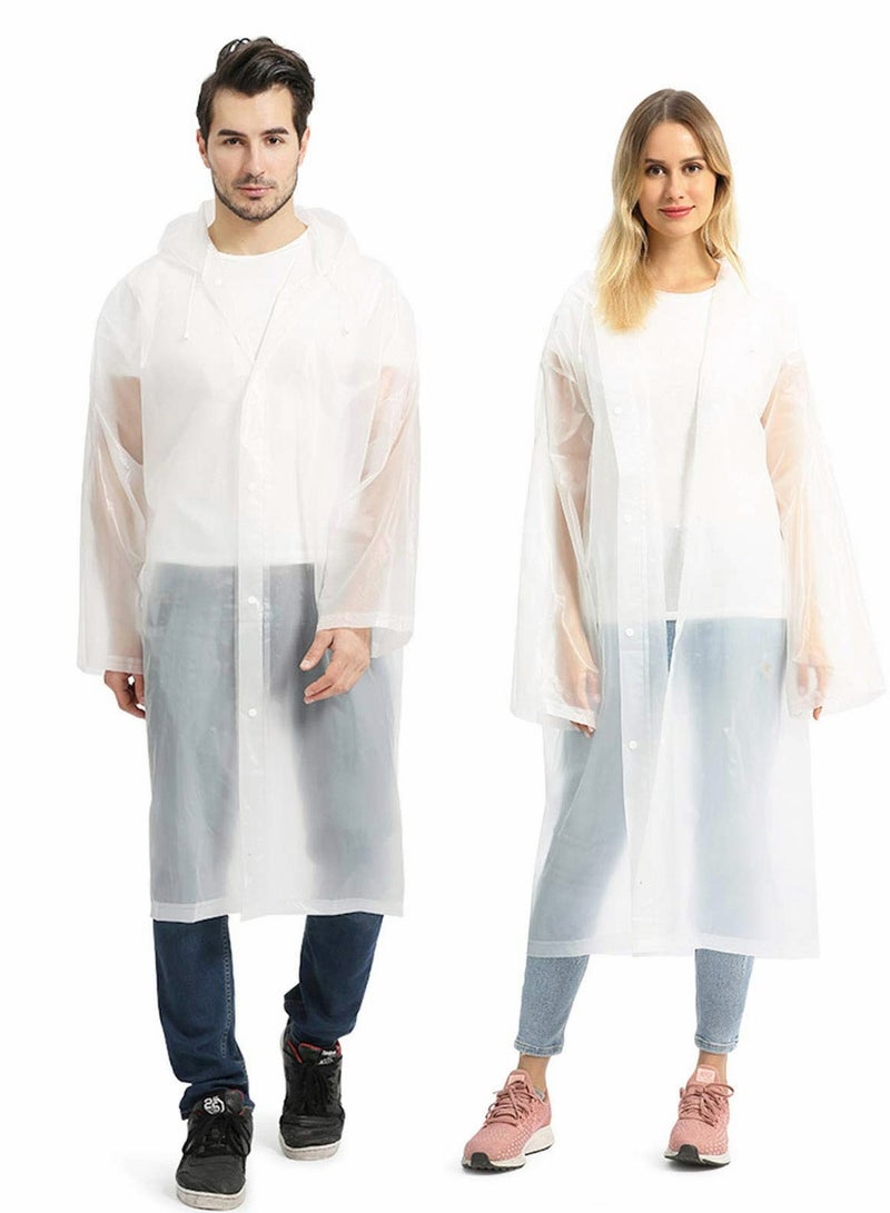 SYOSI Raincoat Rain Ponchos for Adults Women Men   1 Pack Reusable EVA Clear Portable Rain Coats Lightweight Jackets with Hood, Rain Ponchos Adults Packable Poncho Adult Clear Hood - Image 1