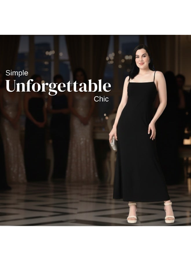 Uberoot Women’s Black Square Neck Shoulder Strap Bodycon Dress | Stretchable Lycra Party & Evening Mini Dress | Elegant Cocktail, Dinner & Club Outfit for Girls - Image 5