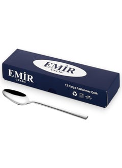 Emir Çelik Sydney Model Dessert Spoon 12 Pieces  - Image 1