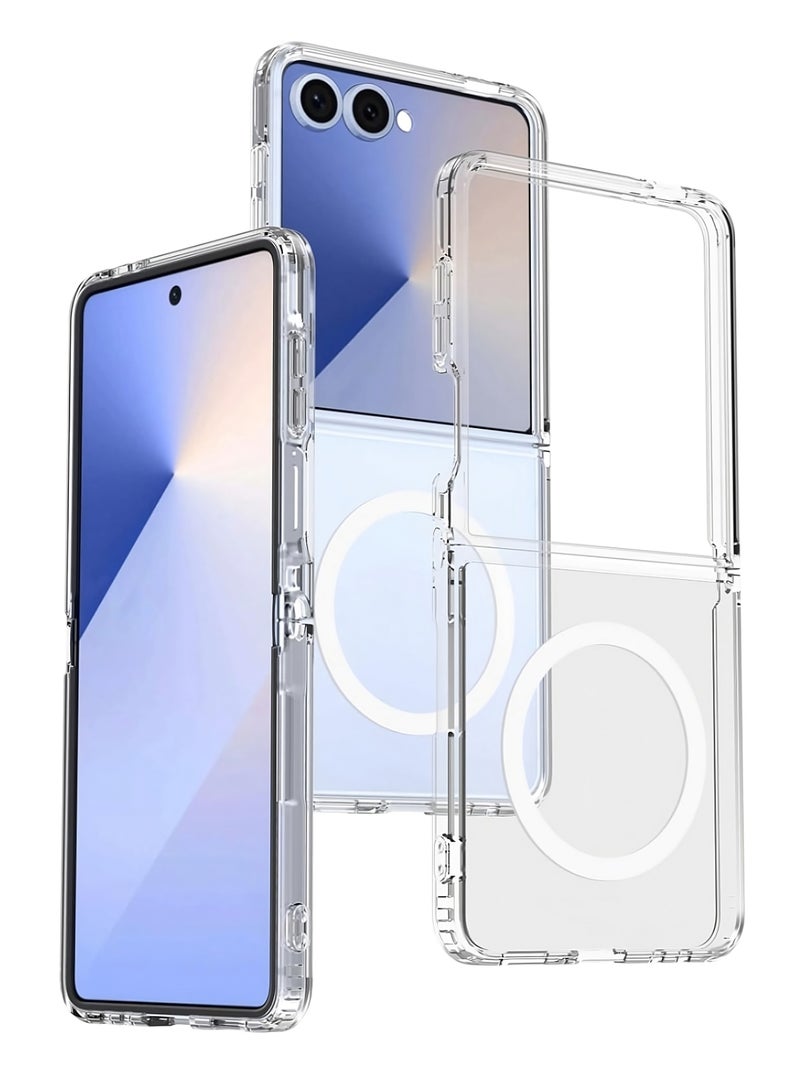 BORTONY Samsung Galaxy Z Flip 7 Case Cover with MagSafe Crystal Clear Anti-Yellowing Case Z Flip 7 with Soft Silicone Cover for Samsung Galaxy Z Flip 7 5G  - Image 1