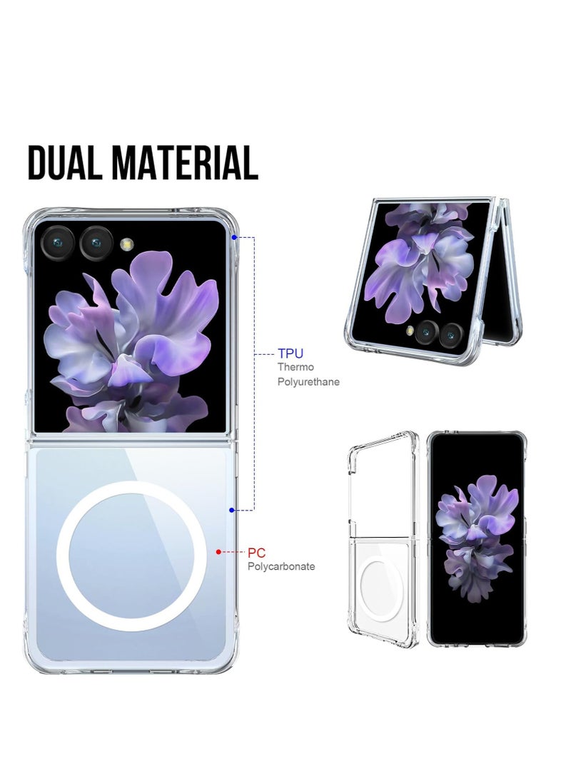 BORTONY Samsung Galaxy Z Flip 7 Case Cover with MagSafe Crystal Clear Anti-Yellowing Case Z Flip 7 with Soft Silicone Cover for Samsung Galaxy Z Flip 7 5G  - Image 3