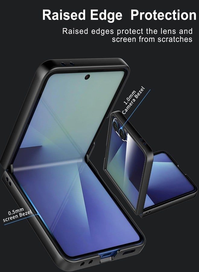 Foluu Leather Case for Samsung Galaxy Z Flip 7 with Front Built-in Screen Protector, PU Leather + Hard PC Shell Ultra Thin Slim Durable Protective Phone Cover for Galaxy Z Flip7 5G 2025 (Brown) - Image 4