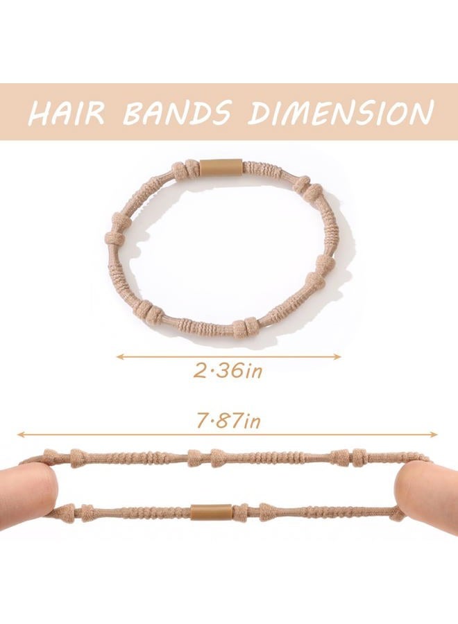 SYGY 20 PCS Hair Ties for Women, 5 Neutral Colors Boho Hair Ties for Thick or Thin Hair, 4 Styles Hair Ties for Ponytail Holders, 2.36'' Cute Hair Bands Bracelets for Girls, No Damage Brown Hair Ties - Image 2