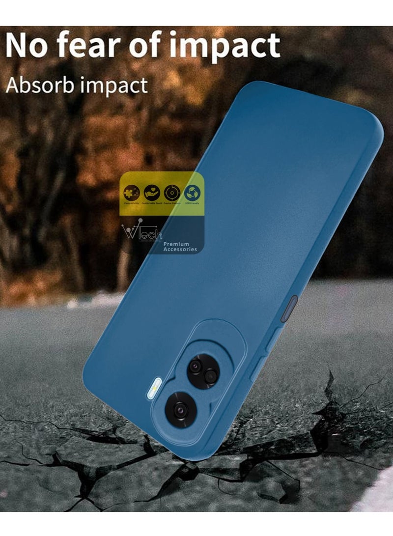 دبليو تيك جراب هاتف TPU رفيع للغاية من السيليكون السائل لهاتف Honor 90 Lite 5G 2023 باللون الأزرق الداكن - Image 4