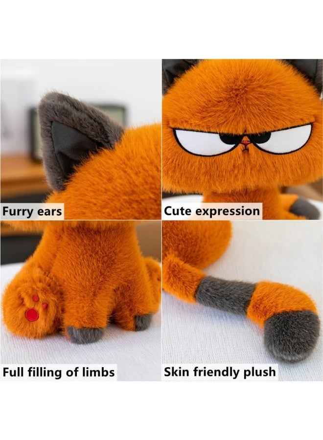 10 Inch Black Cat Stuffed Animal -Cute Orange Plush Cat Toy - Soft Plush Cat Toy for Girls & Kids,Funny Expressions Cat Plushie Gift for Birthday (Orange cat) - Image 5