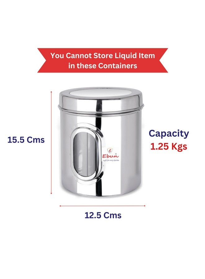 Ebun Stainless Steel See Through Small Containers 1.25 Kgs | Pack Of 6 Pcs Combo - Image 2