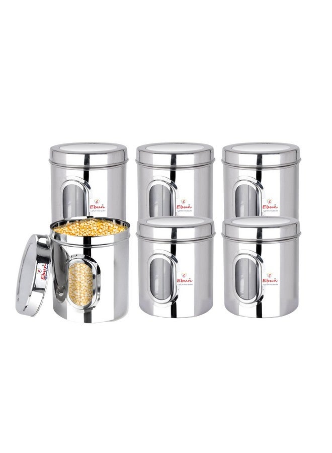 Ebun Stainless Steel See Through Small Containers 1.25 Kgs | Pack Of 6 Pcs Combo - Image 1