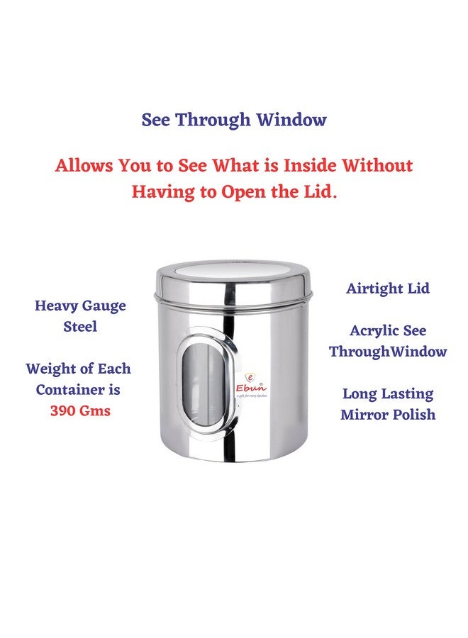Ebun Stainless Steel See Through Small Containers 1.25 Kgs | Pack Of 6 Pcs Combo - Image 4