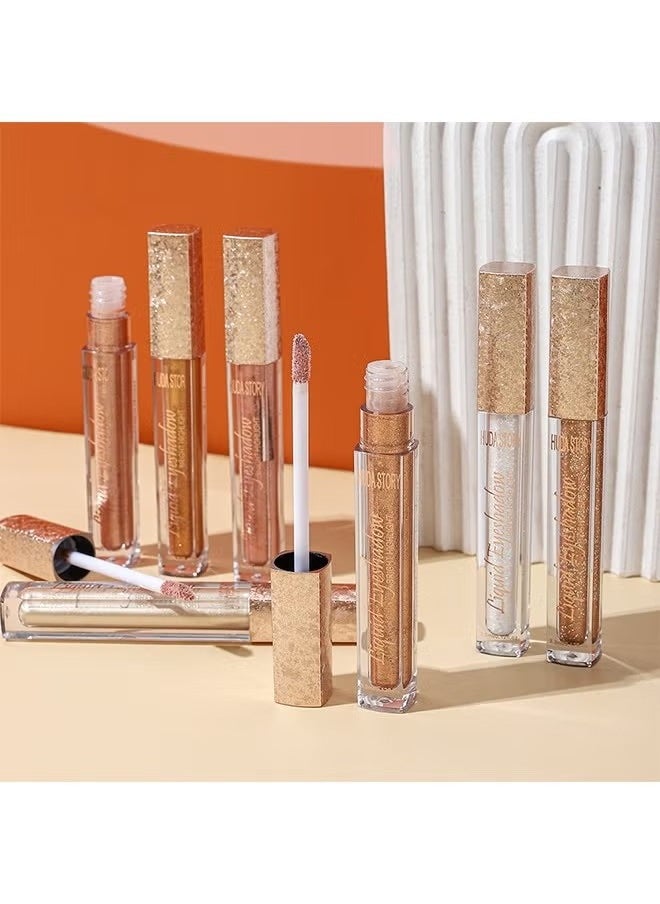 Julystar - Liquid Eyeshadow，Makeup For Eyes Liquid Shimmer Sparkle Glow Light Colors Pencil Stick Shiny Long Lasting Waterproof Shining Eye Shadow Sets Metallic Pigments Metals Gloss Sparkling Pen Kit-01 - Image 1