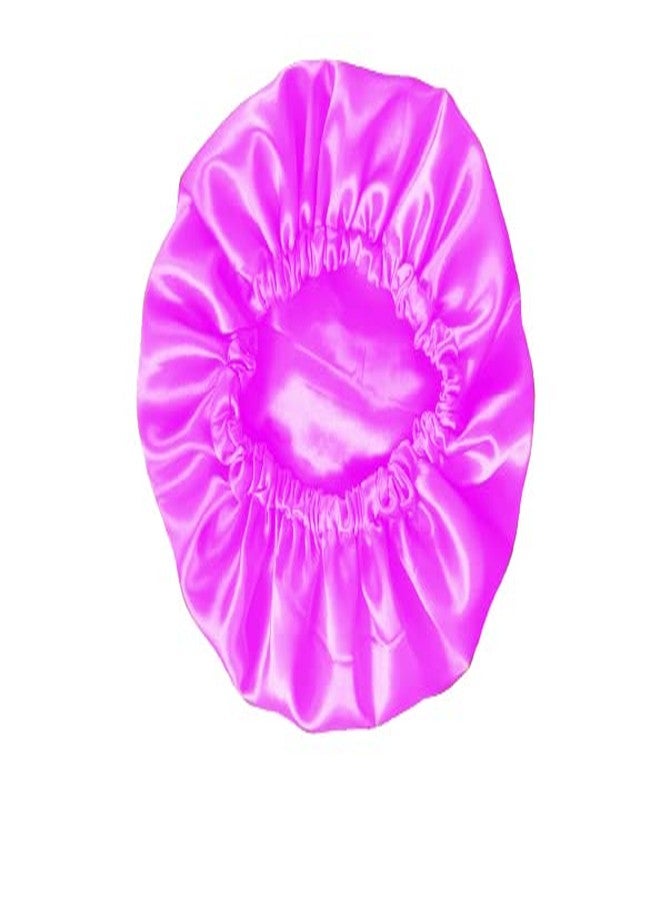 DPK SATIN HAIR CAP FOR SLEEPING,SATIN BONNET FOR WOMEN CURLY HAIR,REVERSABLE SLEEPING CAP,WITH 5 pic SATIN SCRUNCHIES, MAUVE BLUE - Image 4