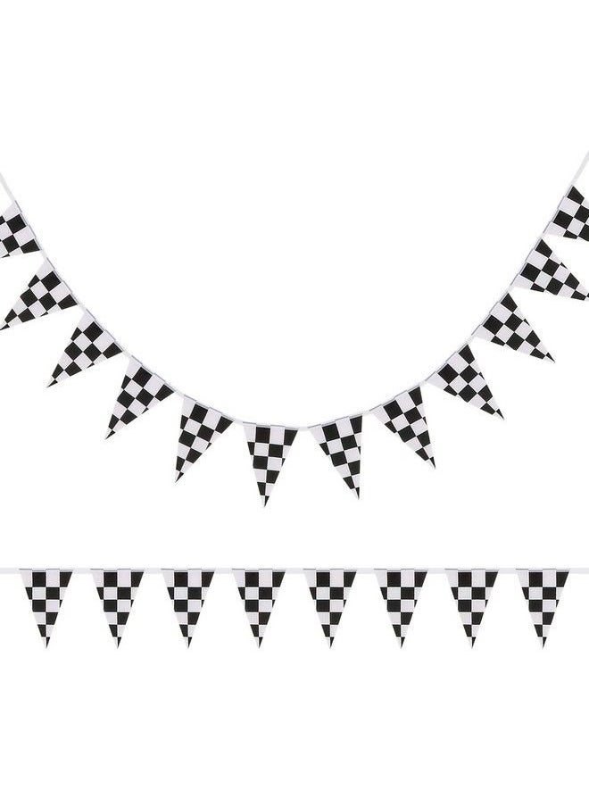 Pangda 10 Meters Checkered Pennant Banner Racing Flag Party Flag Banner Accessory For Race Theme Birthday Party Decoration  - Image 4