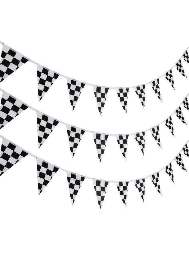 Pangda 10 Meters Checkered Pennant Banner Racing Flag Party Flag Banner Accessory For Race Theme Birthday Party Decoration  - Image 1