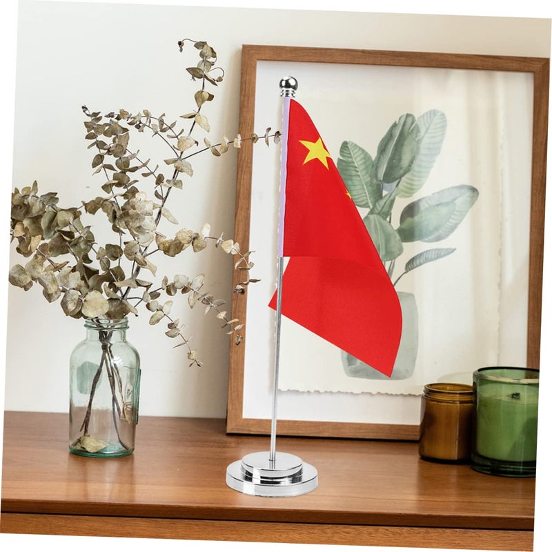 2 Pack Metal Desk Flagpoles With Stable Base For Office Military Decor - Image 5