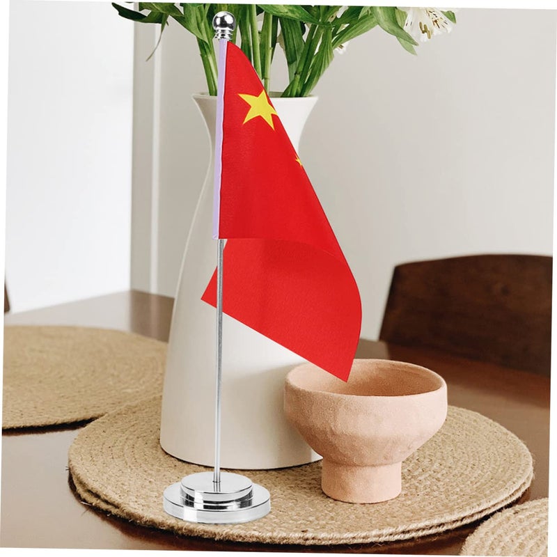 2 Pack Metal Desk Flagpoles With Stable Base For Office Military Decor - Image 4