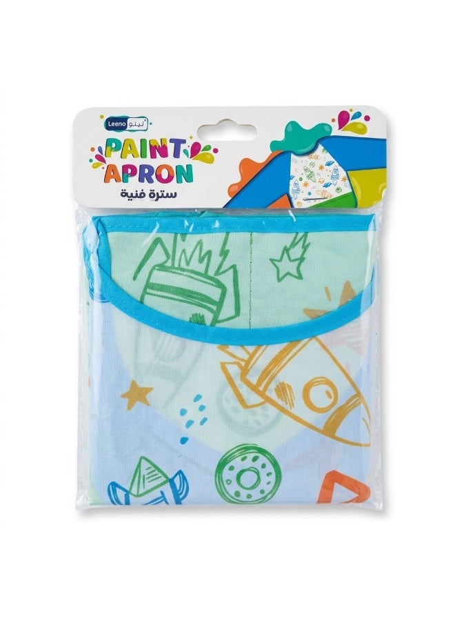 Leeno Kids Paint Apron - Waterproof Art Smock For Drawing & Crafts Blue
