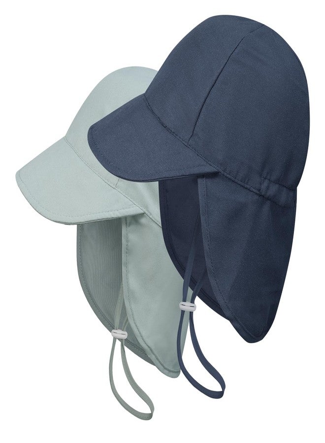 ECOSUMA 2 Pack Baby Beach Hats 6-12 Months,12-24 Months Gray/Navy - Image 1
