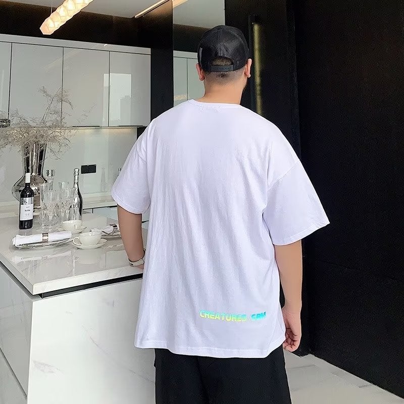 Short-Sleeved Cotton T-Shirt Trendy Plus Size Fashionable All-Match Breathable Round Neck Short-Sleeved T-Shirt Top Men'S Fashion - Image 2