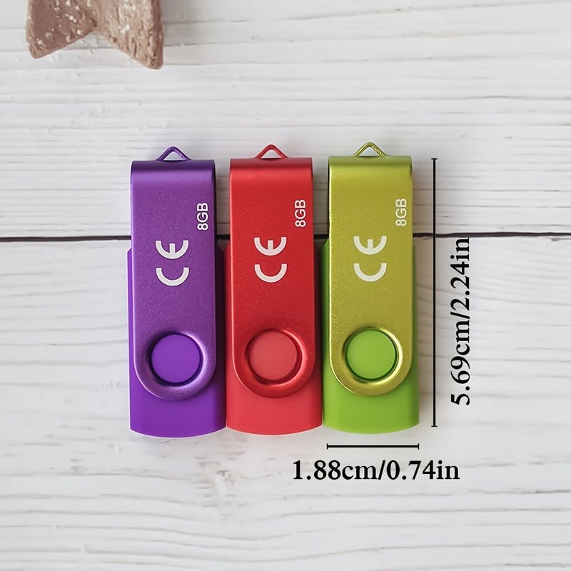 4pcs Rotational USB 2.0 Flash Drives 4GB High Speed Storage Stick - Image 2