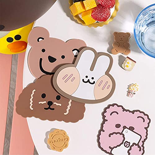 UNIQUE CART 4PCS Silicone Coasters Non Slip Cup Mat for Drinks,Funny Housewarming Gift,Cup Mat Pad for Home and Kitchen - Image 5