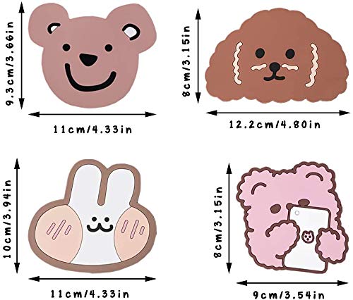 UNIQUE CART 4PCS Silicone Coasters Non Slip Cup Mat for Drinks,Funny Housewarming Gift,Cup Mat Pad for Home and Kitchen - Image 2