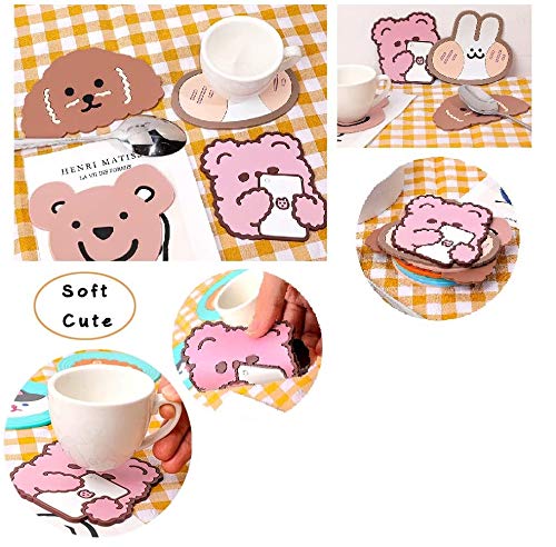UNIQUE CART 4PCS Silicone Coasters Non Slip Cup Mat for Drinks,Funny Housewarming Gift,Cup Mat Pad for Home and Kitchen - Image 4
