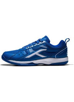HUNDRED HUNDRED Raze Badminton Shoes (Non Marking) | Lightweight & Durable | X-Cushion, Active Grip Sole, Toe Assist (Blue::White, 10UK)  - Image 1