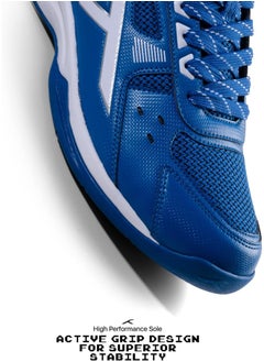 HUNDRED HUNDRED Raze Badminton Shoes (Non Marking) | Lightweight & Durable | X-Cushion, Active Grip Sole, Toe Assist (Blue::White, 10UK)  - Image 5