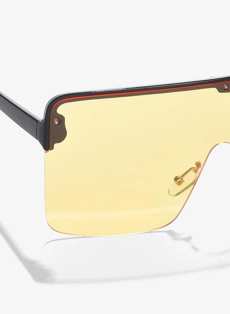 Haute Sauce Yellow Lens Black Oversized Sunglasses