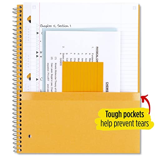 Five Star Spiral Notebooks with Pockets + Study App, 3 Pack, 1-Subject, College Ruled Paper, 11” x 8-1/2", 100 Sheets, Forest Green, Amethyst Purple and Pacific Blue (38456) - Image 5