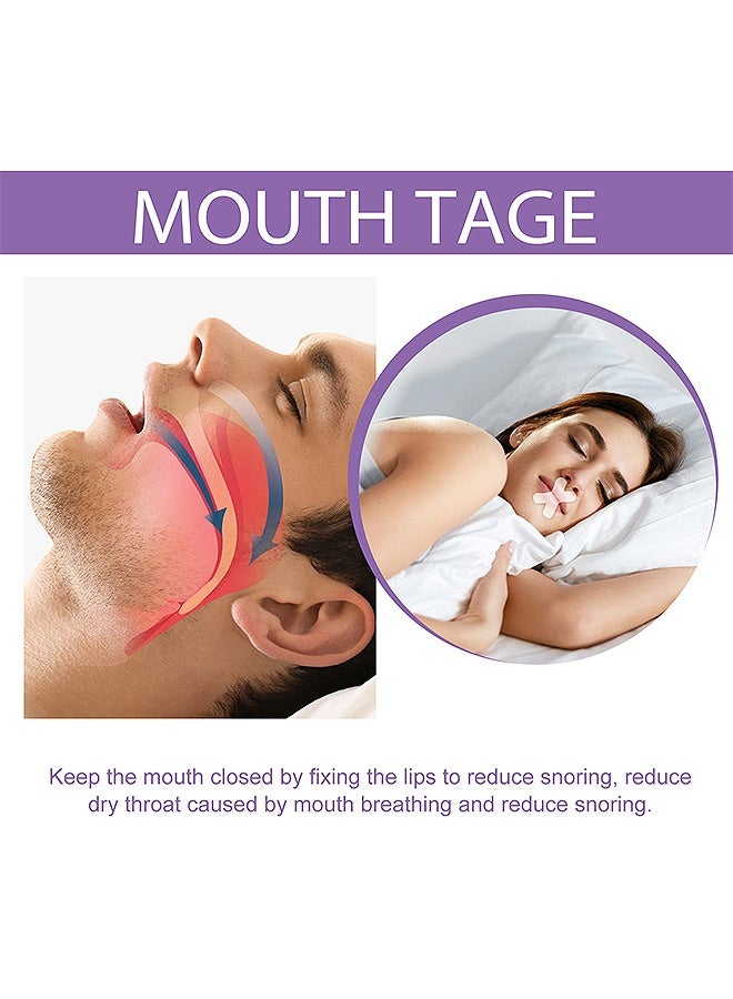 أوهو 120 قرص شريط الفم، معتدل وفعال شريط النوم منخفض الحساسية، شخير شريط الفم القابل للتنفس يساعد على رقع النوم الرقيقة شريط النوم - Image 4