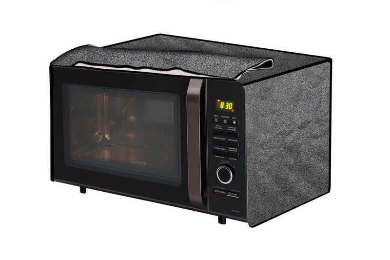 The Furnishing Tree The Furnishing Tree PVC Waterproof Microwave Oven Cover compatible for LG 32 L Convection MC3286BLT Sand Pattern Grey  - Image 1
